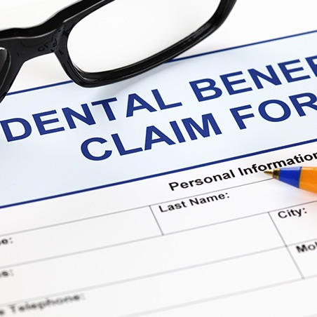 a close-up of a dental insurance form