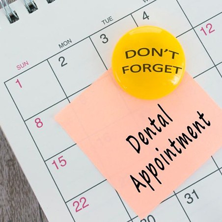 Reminder for dental appointment on calendar